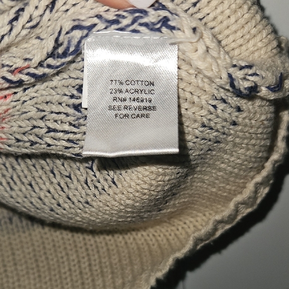 Cloud Chaser Bo Ho ✨️ Cream Knit Poncho Sweater Size M - Picture 6 of 8